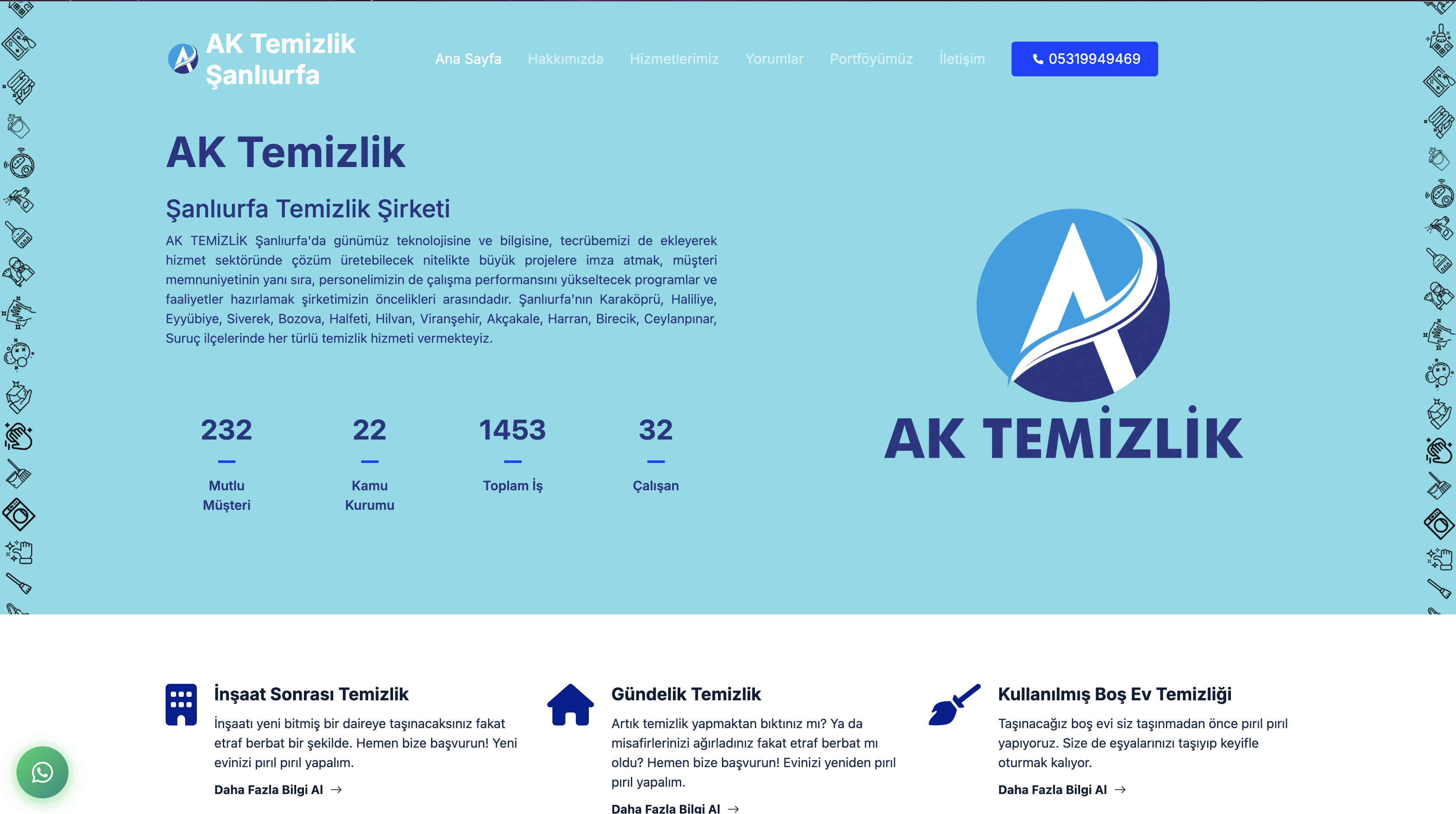 AK Temizlik Şirketi Web Sayfası